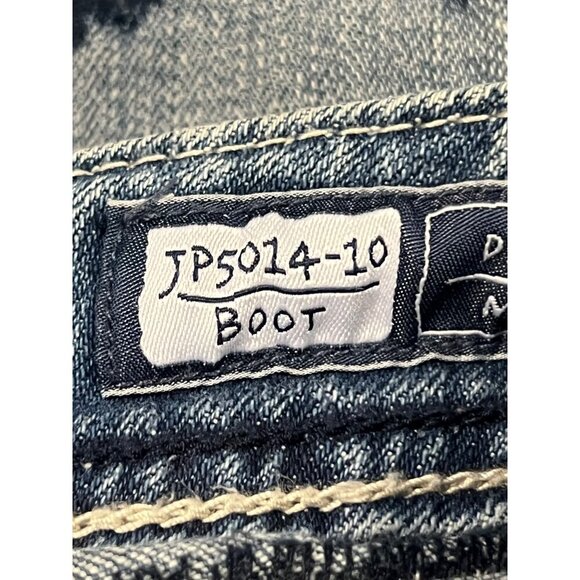 Miss Me Womens Boot Cut Jeans Size 28 Distressed Jewel Stretch Denim Y2K EUC - Picture 11 of 12